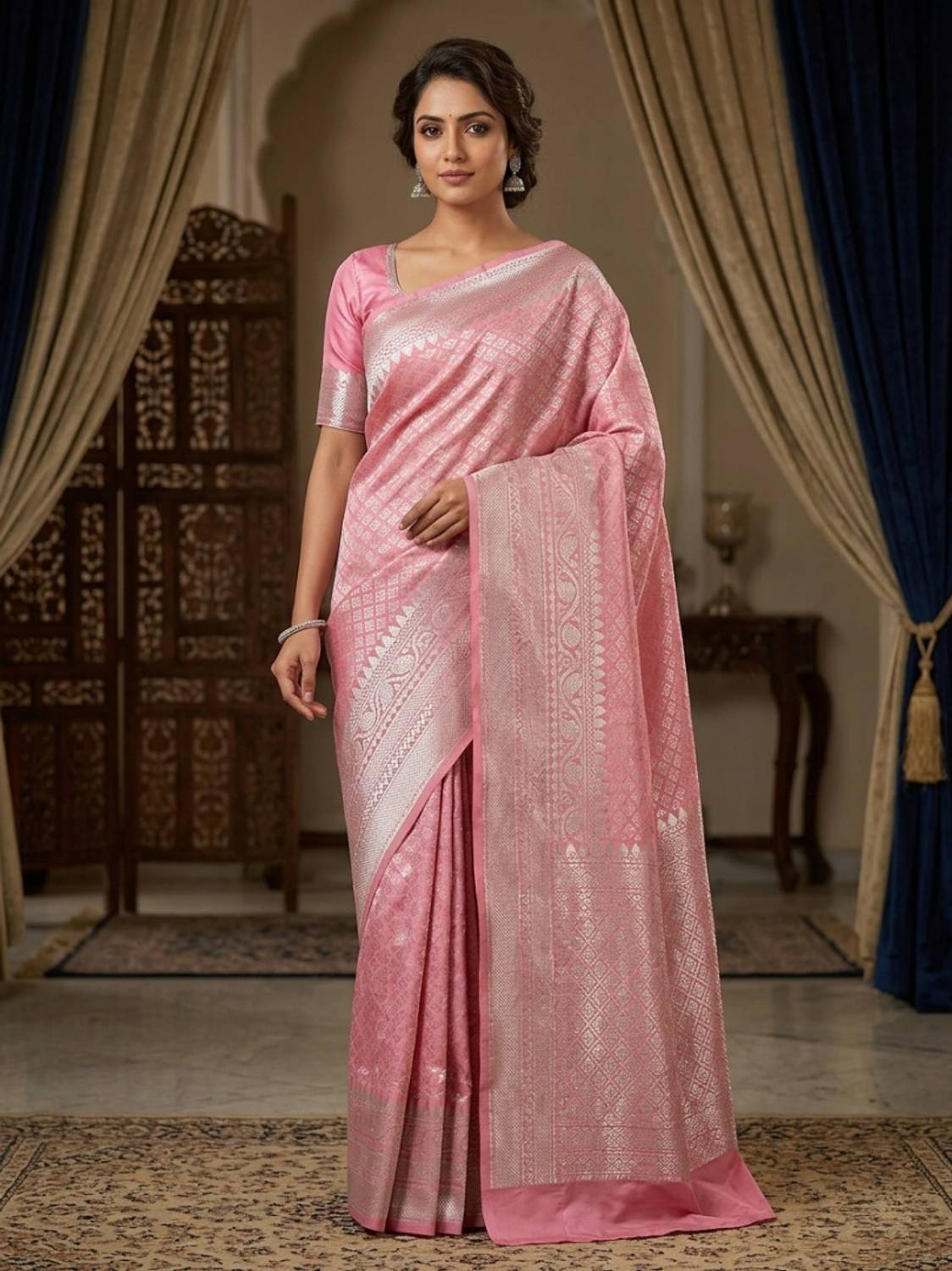ANUVRATA Jacquard Self Design Blouse Material