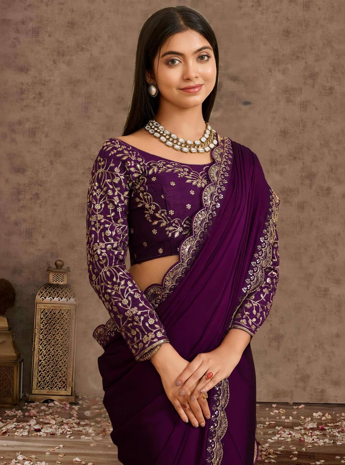 Sinauli Embellished Bollywood Pure Silk, Art Silk Saree