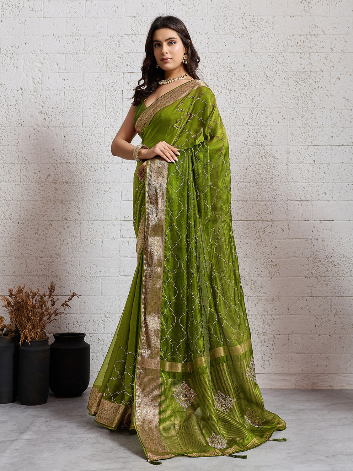 Image of SOHINI NX Embellished Bollywood Satin Saree