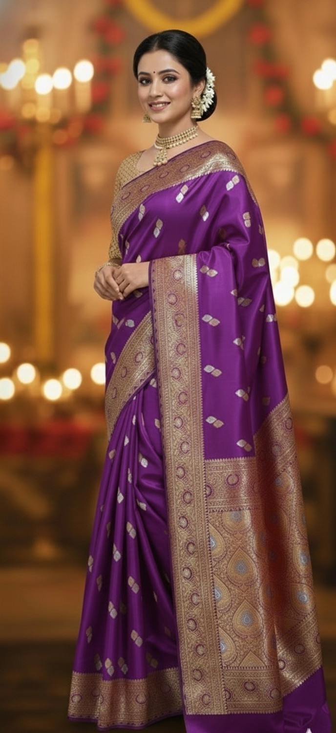 Image of Tanishq Woven Banarasi Pure Silk Saree