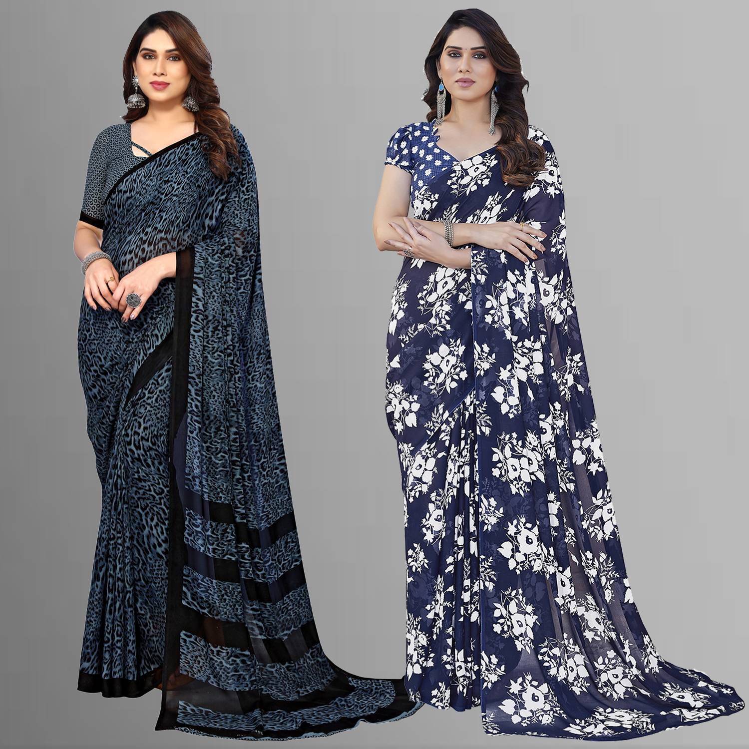 Anand Sarees Floral Print Daily Wear Georgette Saree