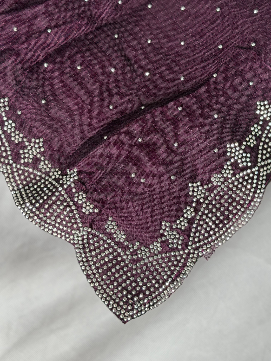 Image of renbriza Embellished Bollywood Chiffon Saree (Purple)
