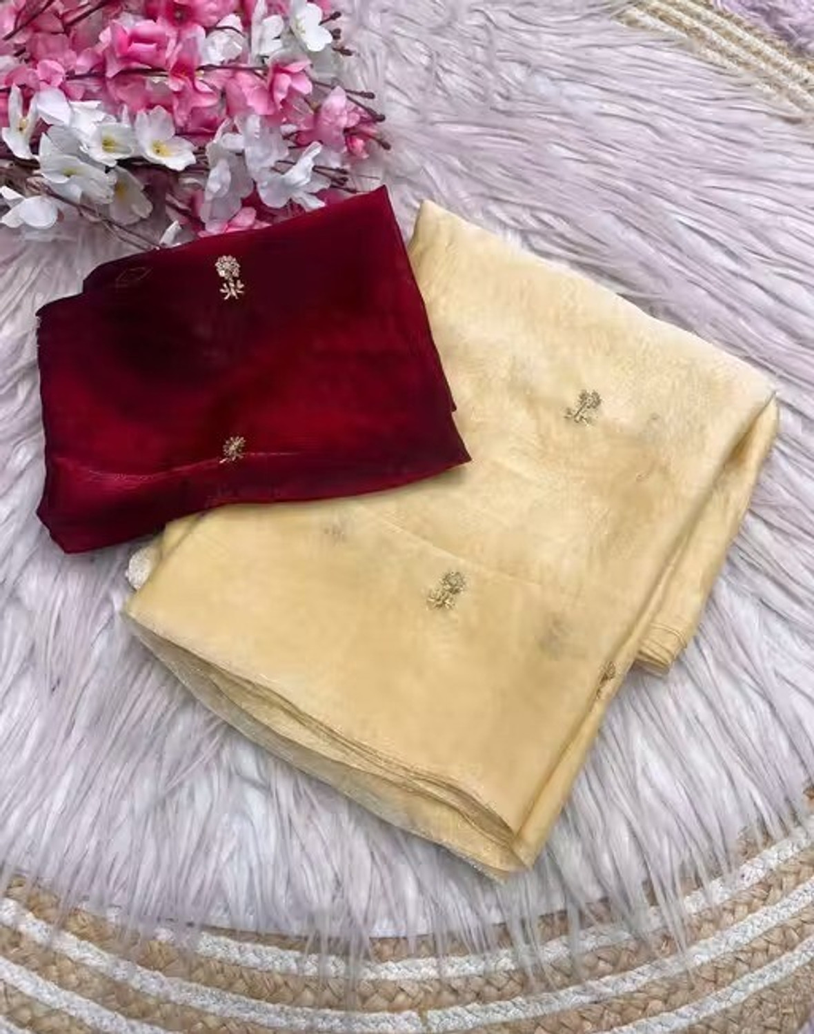 Image of Online Bazaaar Embellished Bollywood Pure Silk, Satin Saree
