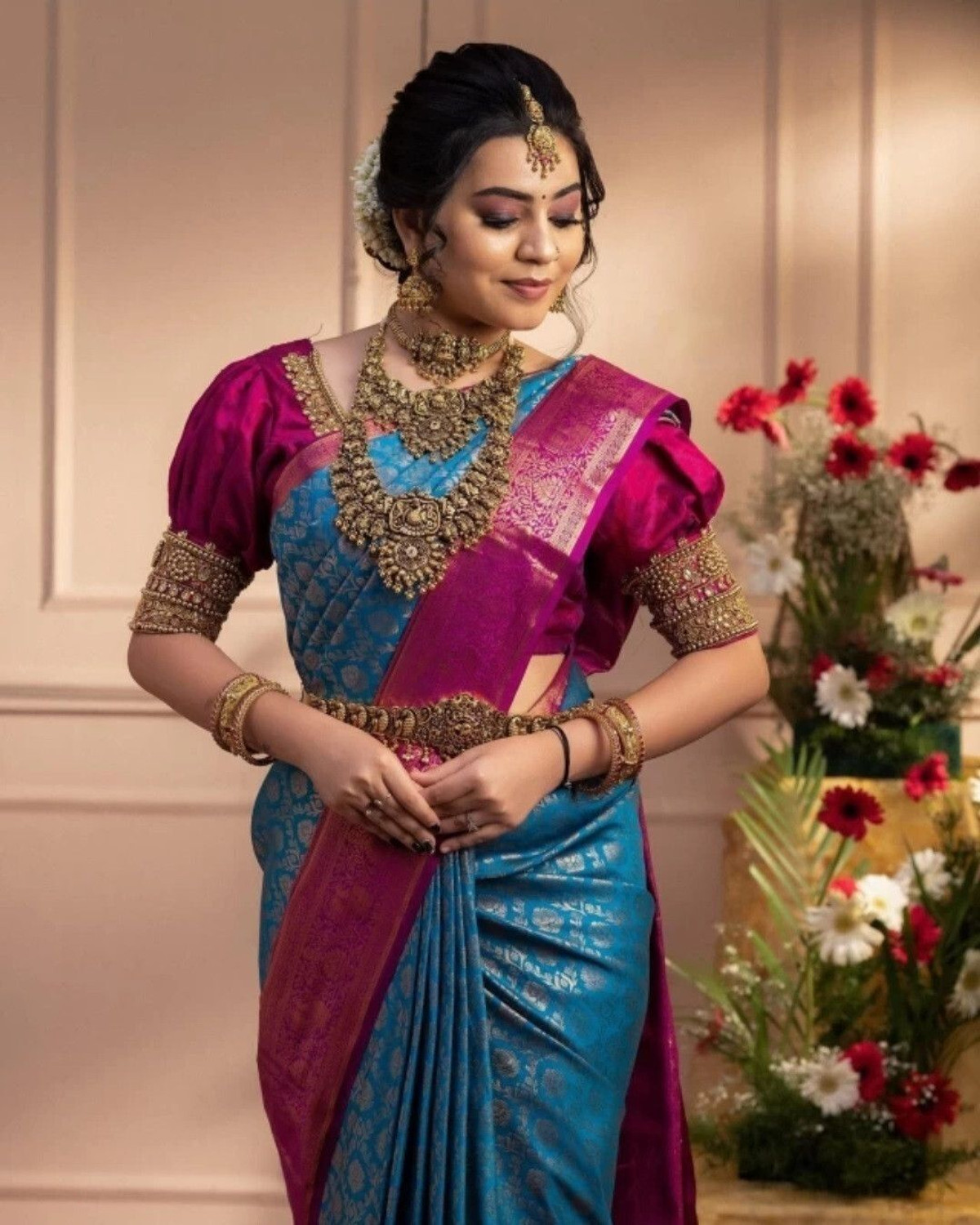 Image of AVDOM Woven Kanjivaram Pure Silk, Art Silk Saree