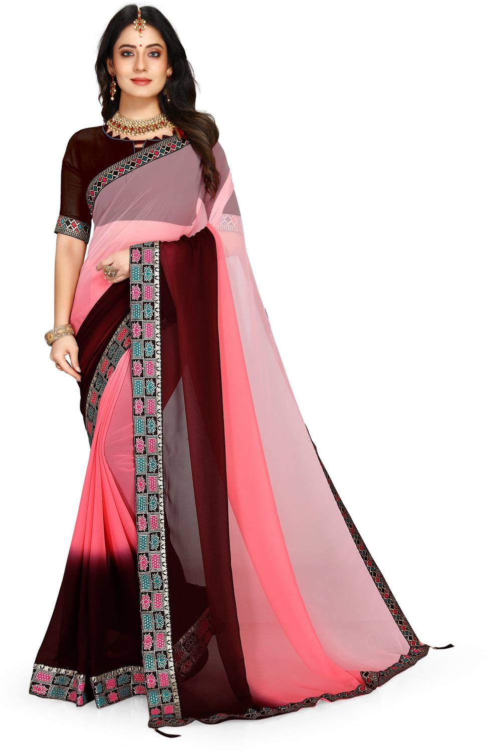Acuity Ombre, Self Design Bollywood Georgette Saree