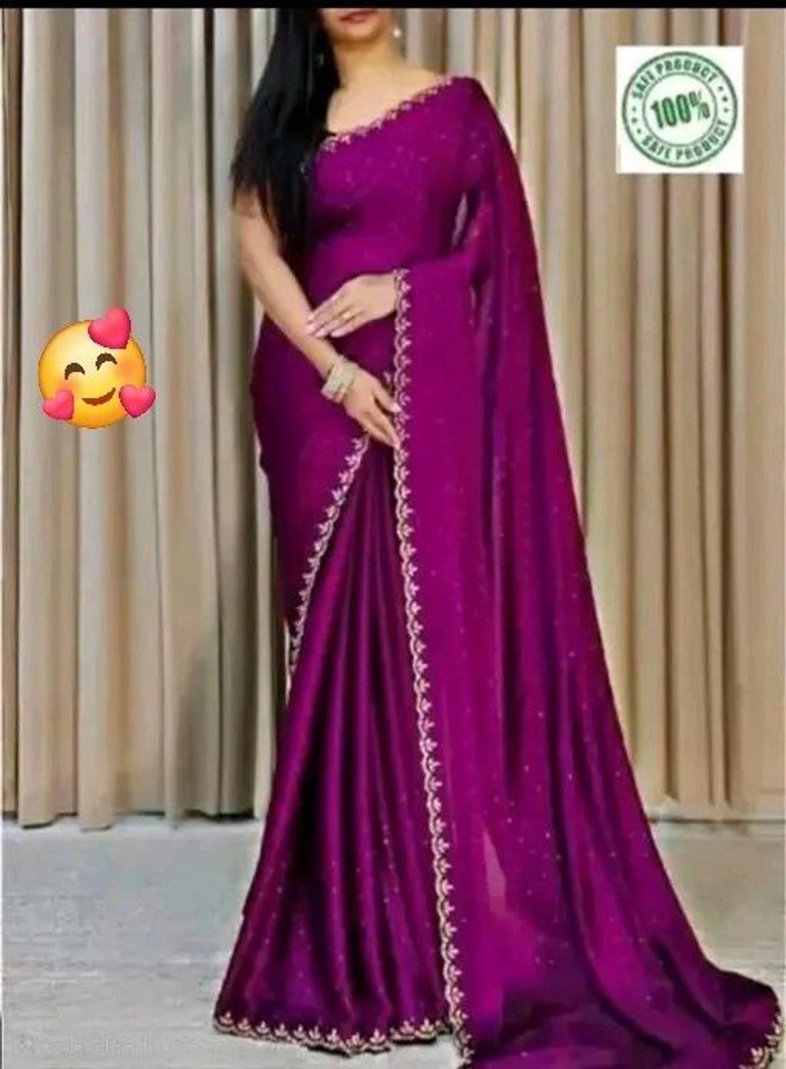 CaniBani Embellished, Solid/Plain, Self Design Bollywood Georgette Saree