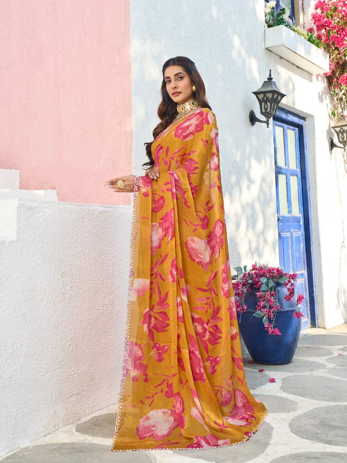 Image of Laxmipati sarees Printed Bollywood Organza Saree