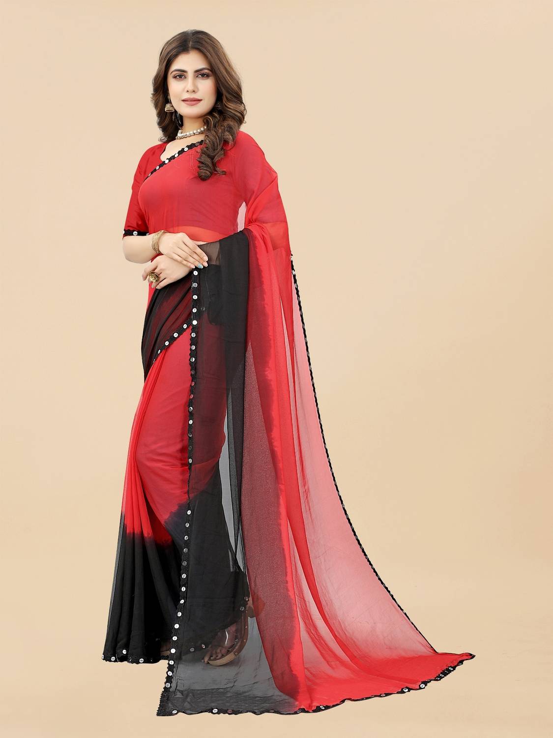 Apnisha Geometric Print Daily Wear Chiffon Saree