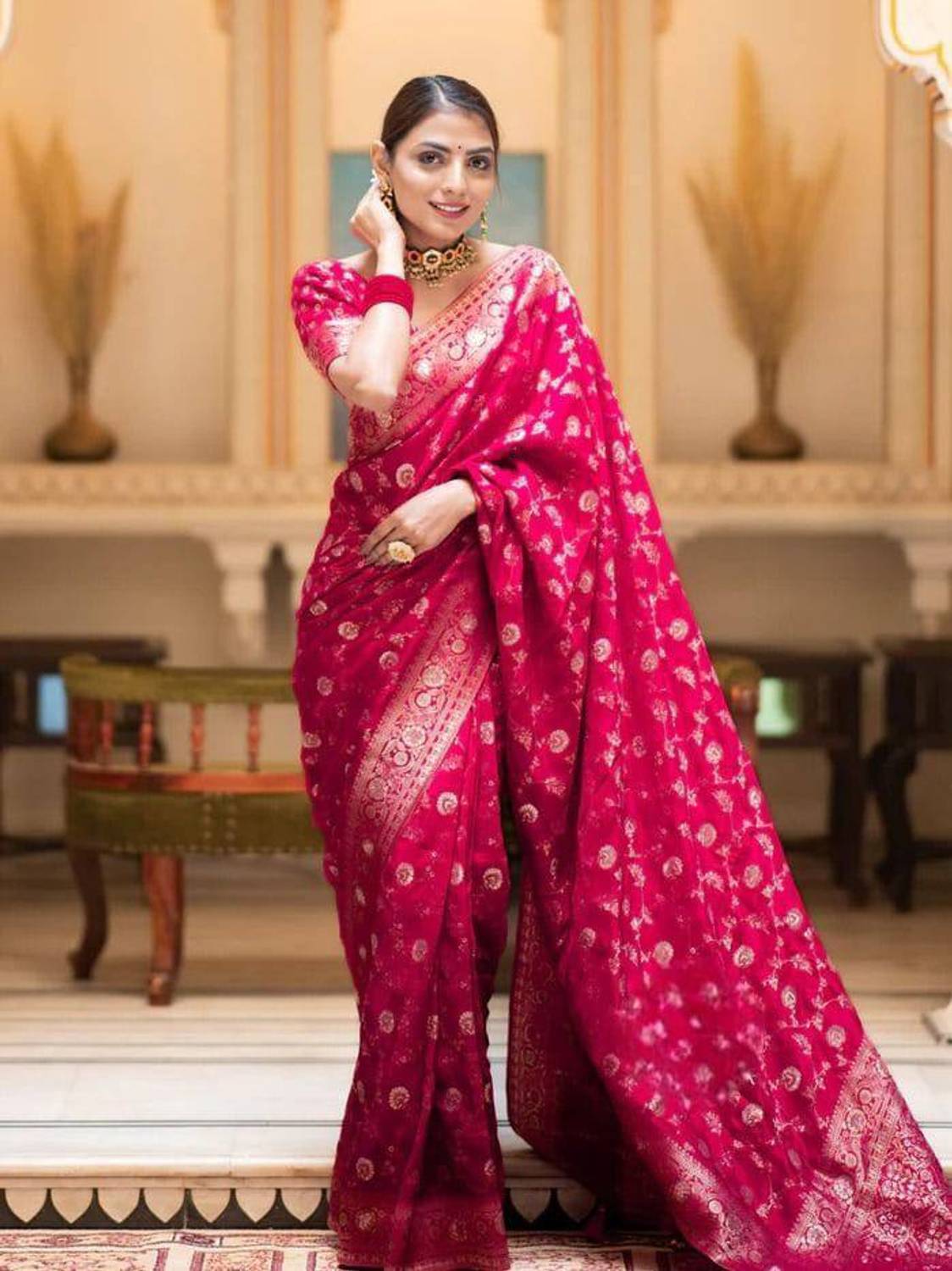 Kanjivaram Pure Silk Self Design Blouse Material