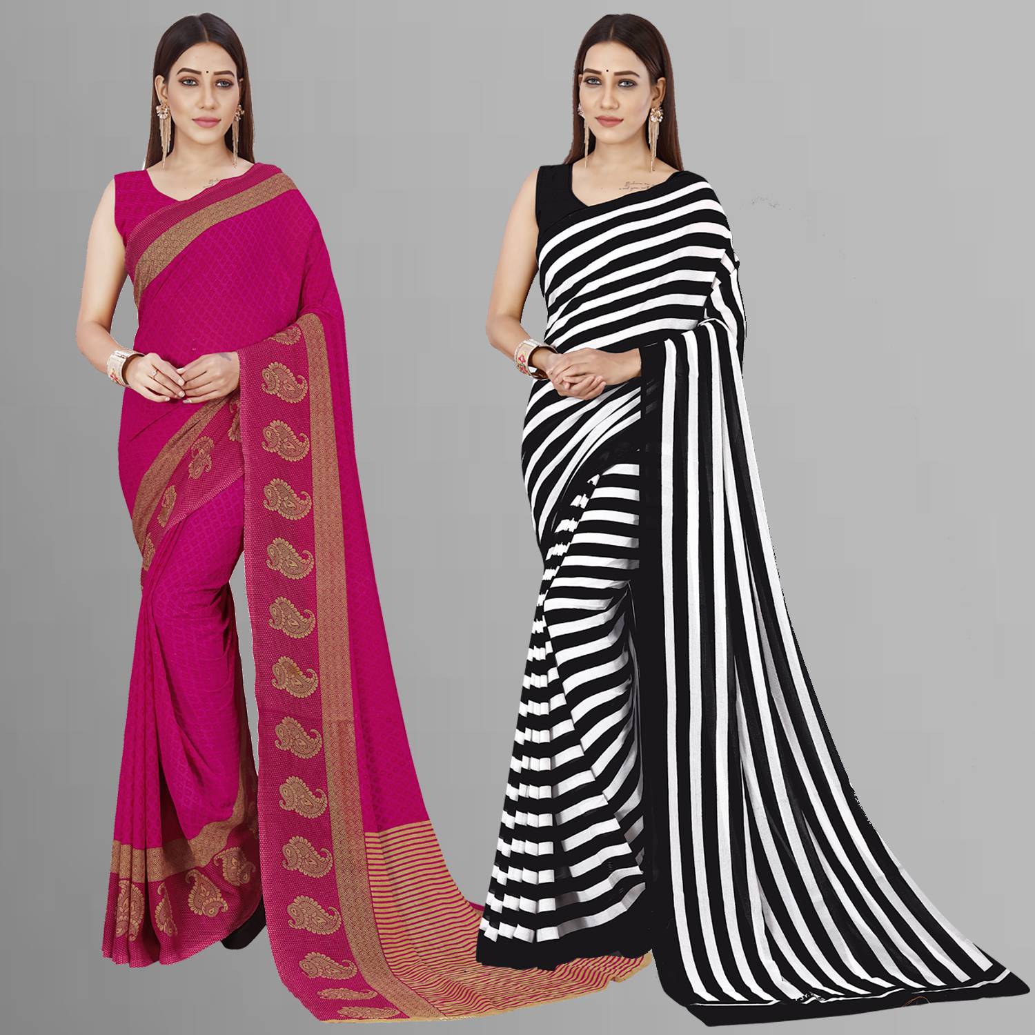 Anand Sarees Paisley, Floral Print, Printed Daily Wear Georgette Saree