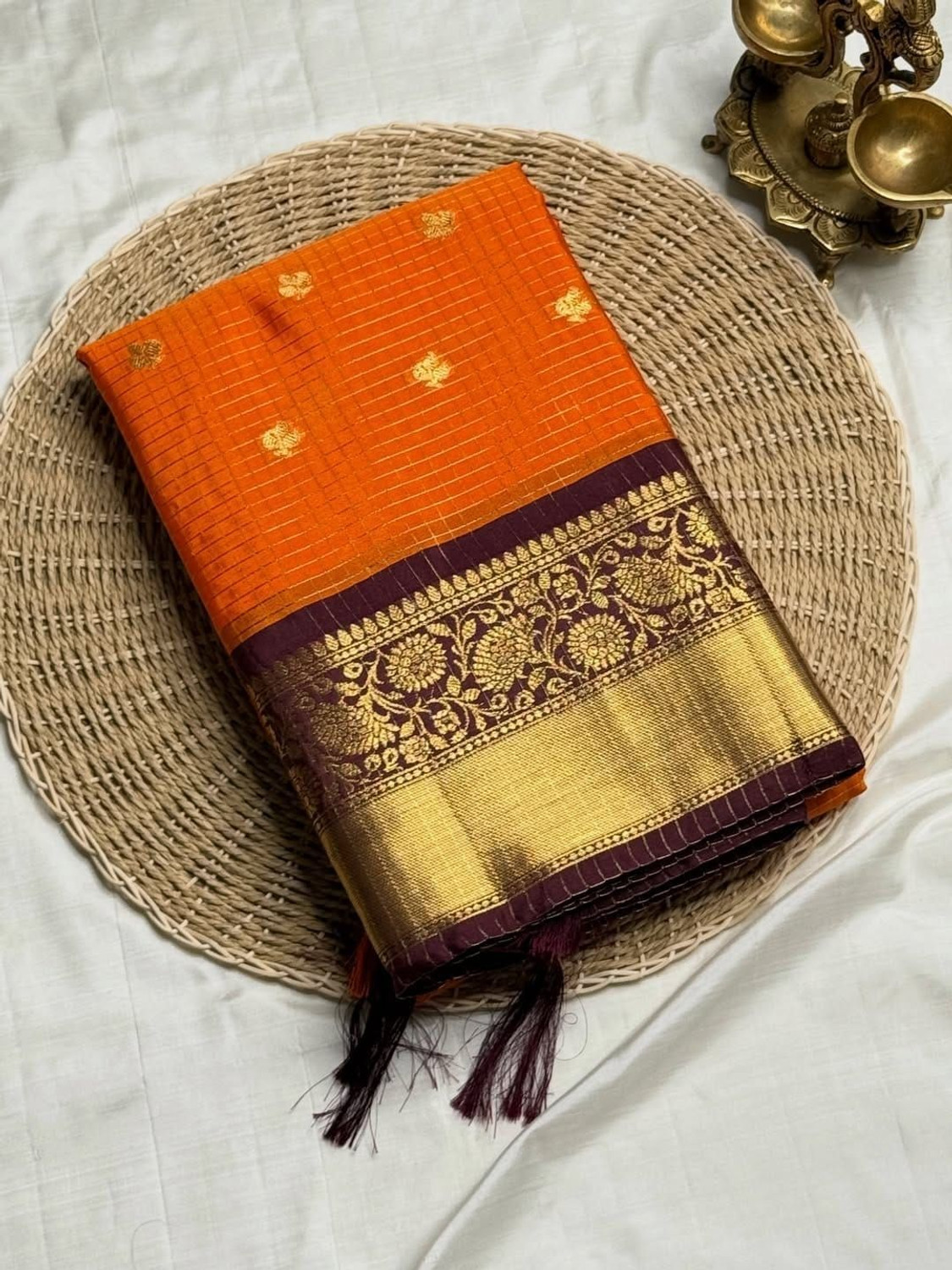 Image of TWINKLE Self Design Kanjivaram Cotton Silk Saree