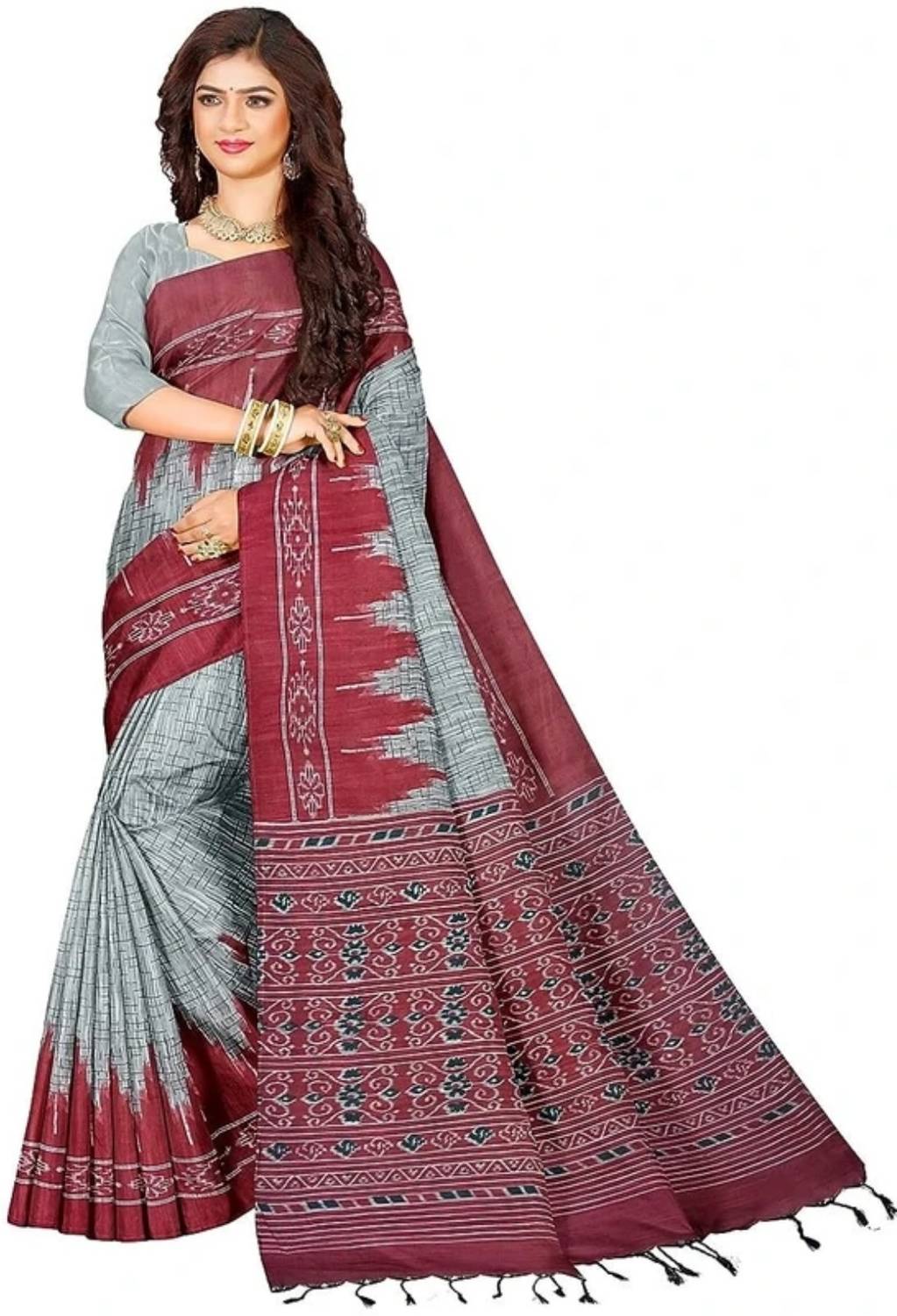 Bhadra Printed Sambalpuri Pure Cotton Saree