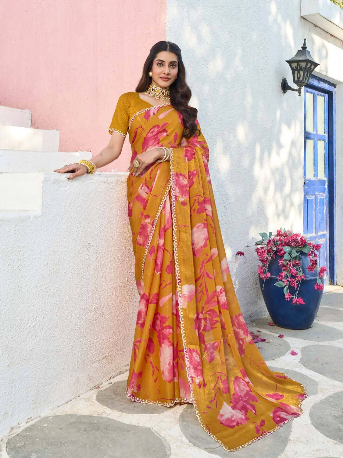 Image of Laxmipati sarees Printed Bollywood Organza Saree