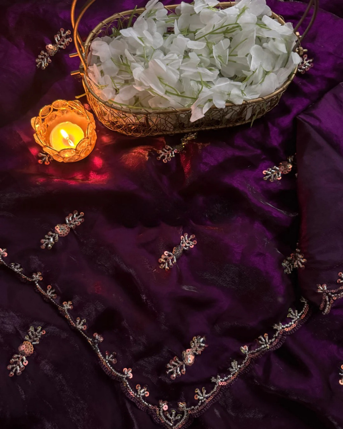 Image of SOVANSALI Embroidered Bollywood Satin Saree