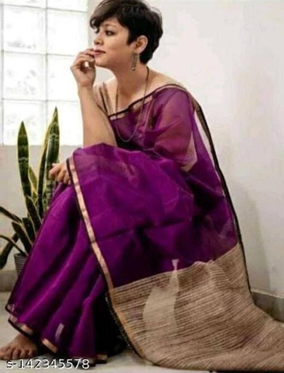 Moumitasaree Self Design Tant Cotton Silk Saree