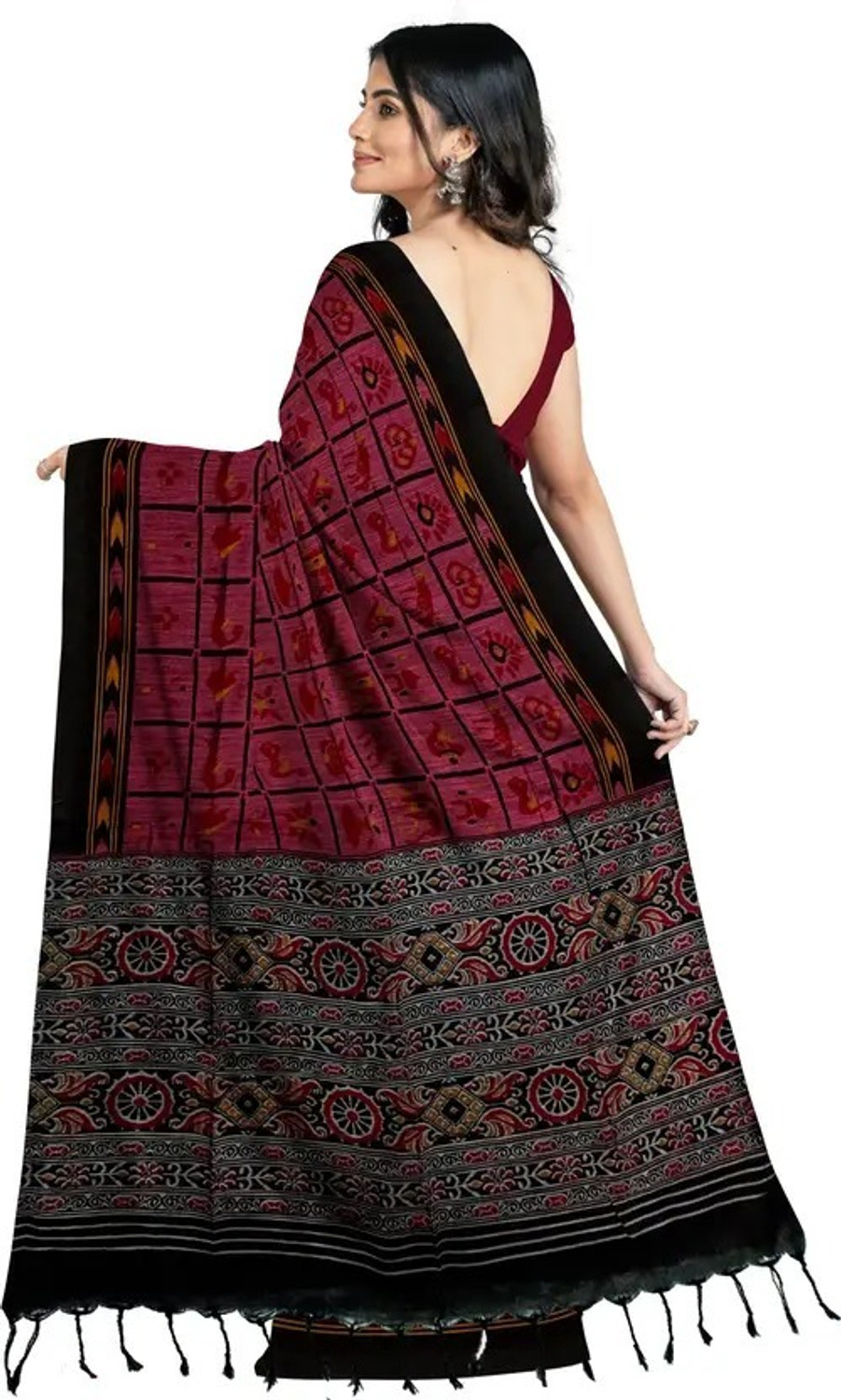Image of Joyguru Textile Printed Sambalpuri Pure Cotton Saree
