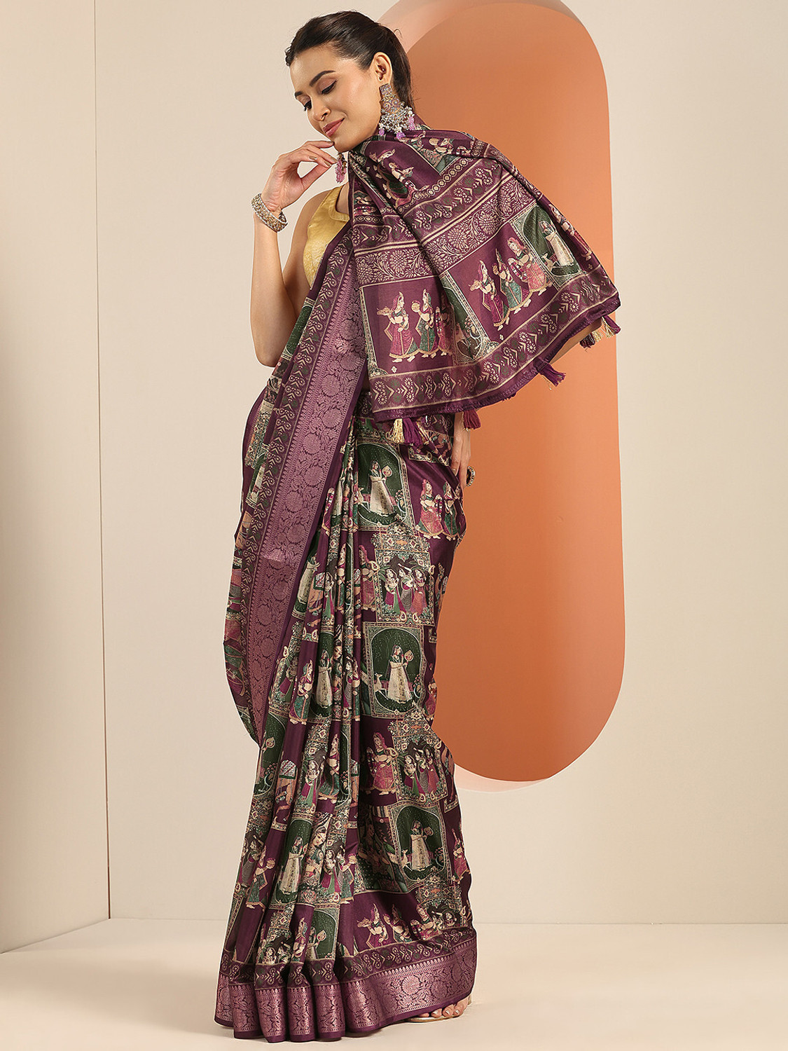 Image of LIBAS Printed Daily Wear Silk Blend Saree