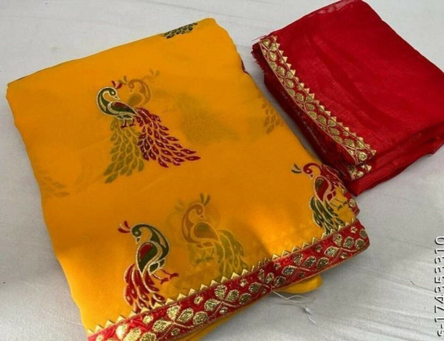 Image of TEN R Printed Bollywood Georgette Saree