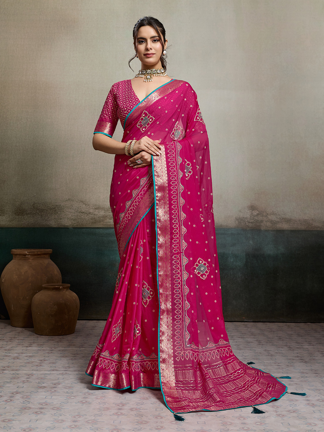 Image of SOHINI NX Printed Bollywood Chiffon Saree