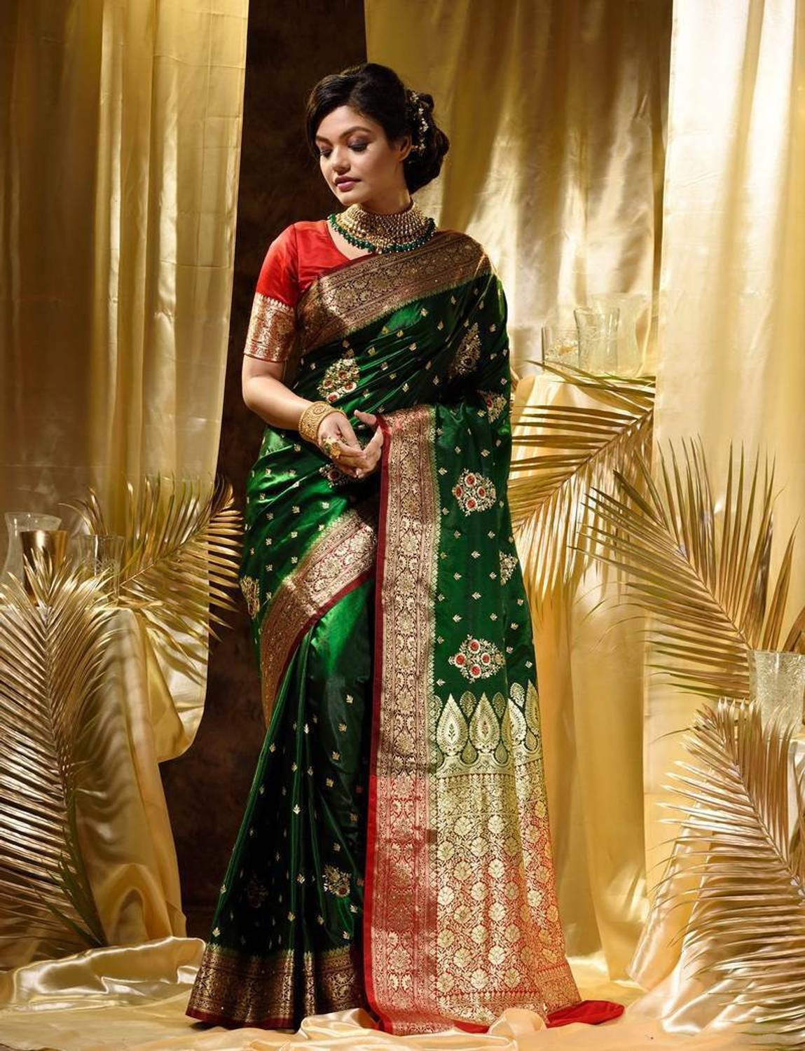 SHOPDROP Woven Kanjivaram Pure Silk Saree