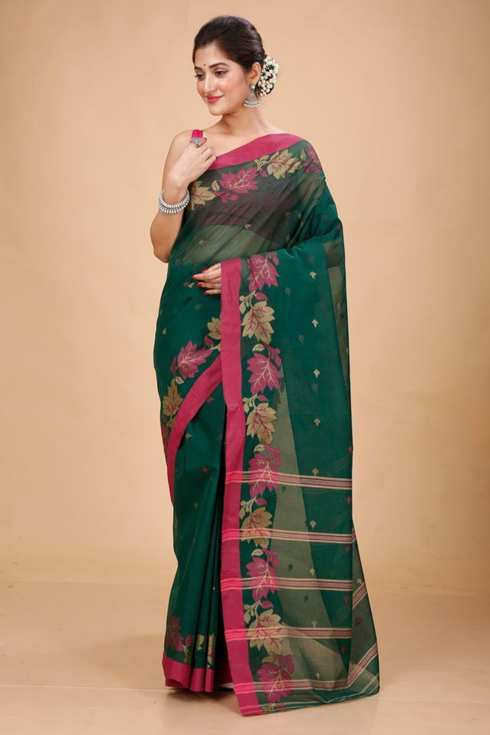 Image of Tant Story Woven Tant Pure Cotton Saree