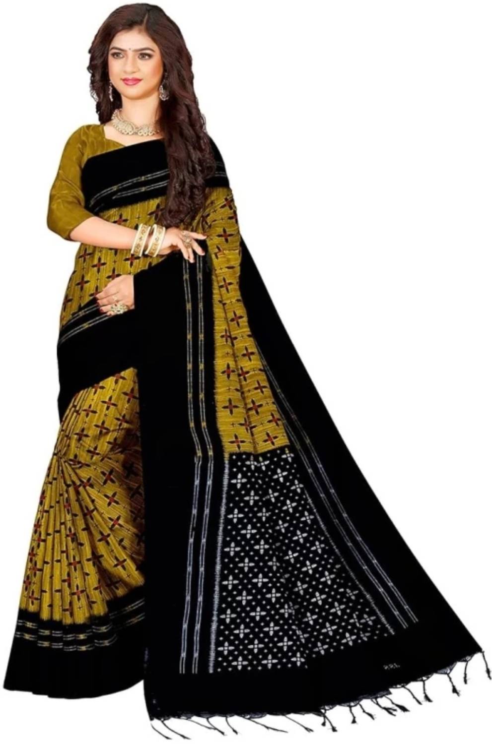 Bhadra Printed Sambalpuri Pure Cotton Saree