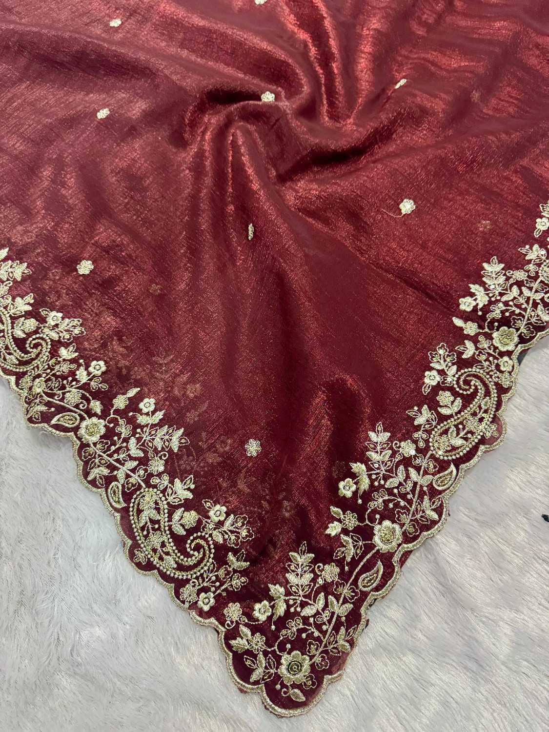 Image of RK Creation Embroidered Berhampuri Pure Silk Saree