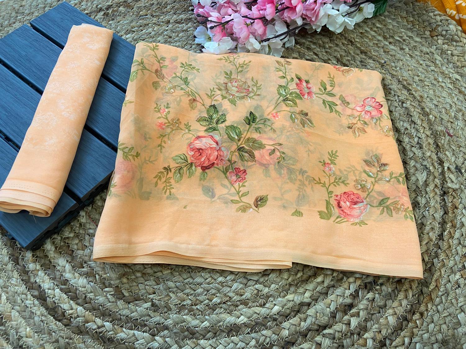 bhavika silk mills Floral Print, Printed Daily Wear Georgette Saree
