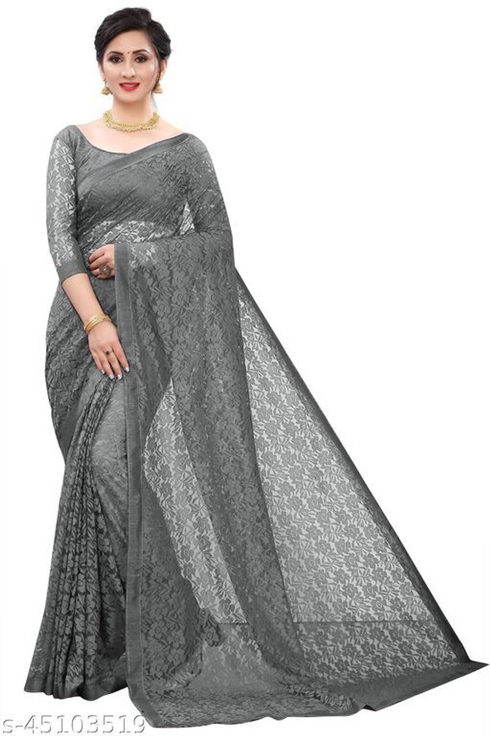 SAREEYA16 Floral Print, Self Design Daily Wear Cotton Blend Saree