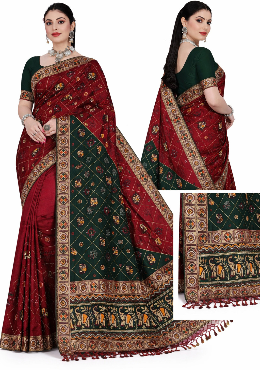 Image of AACHCHHADAN Embroidered Bollywood Georgette, Art Silk Saree