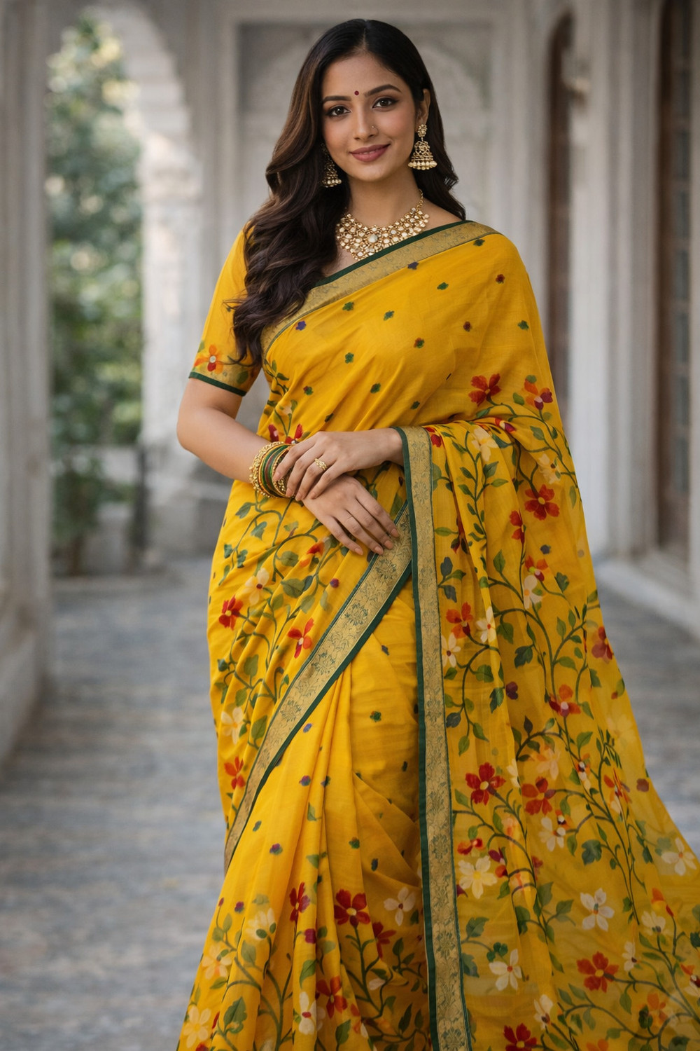 Image of TANPURA Woven, Embroidered Chanderi Cotton Silk, Muslin Saree