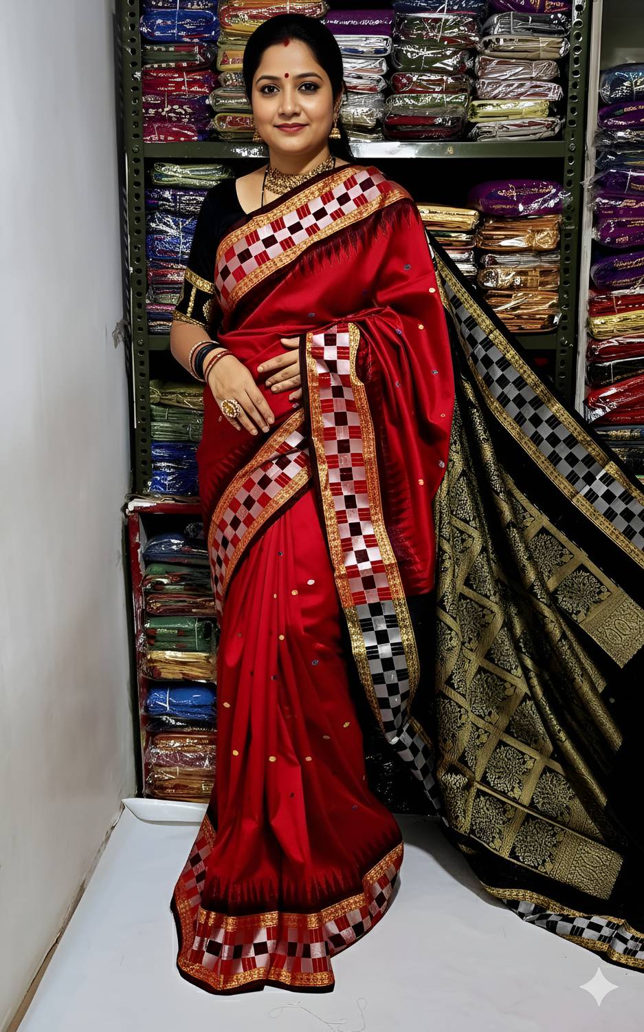 New arrivals pasapali Printed Sambalpuri Art Silk Saree