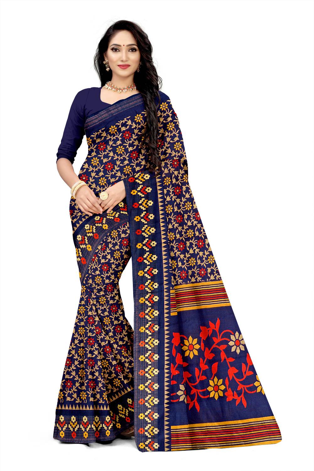 Adrika Printed Bollywood Cotton Silk Saree