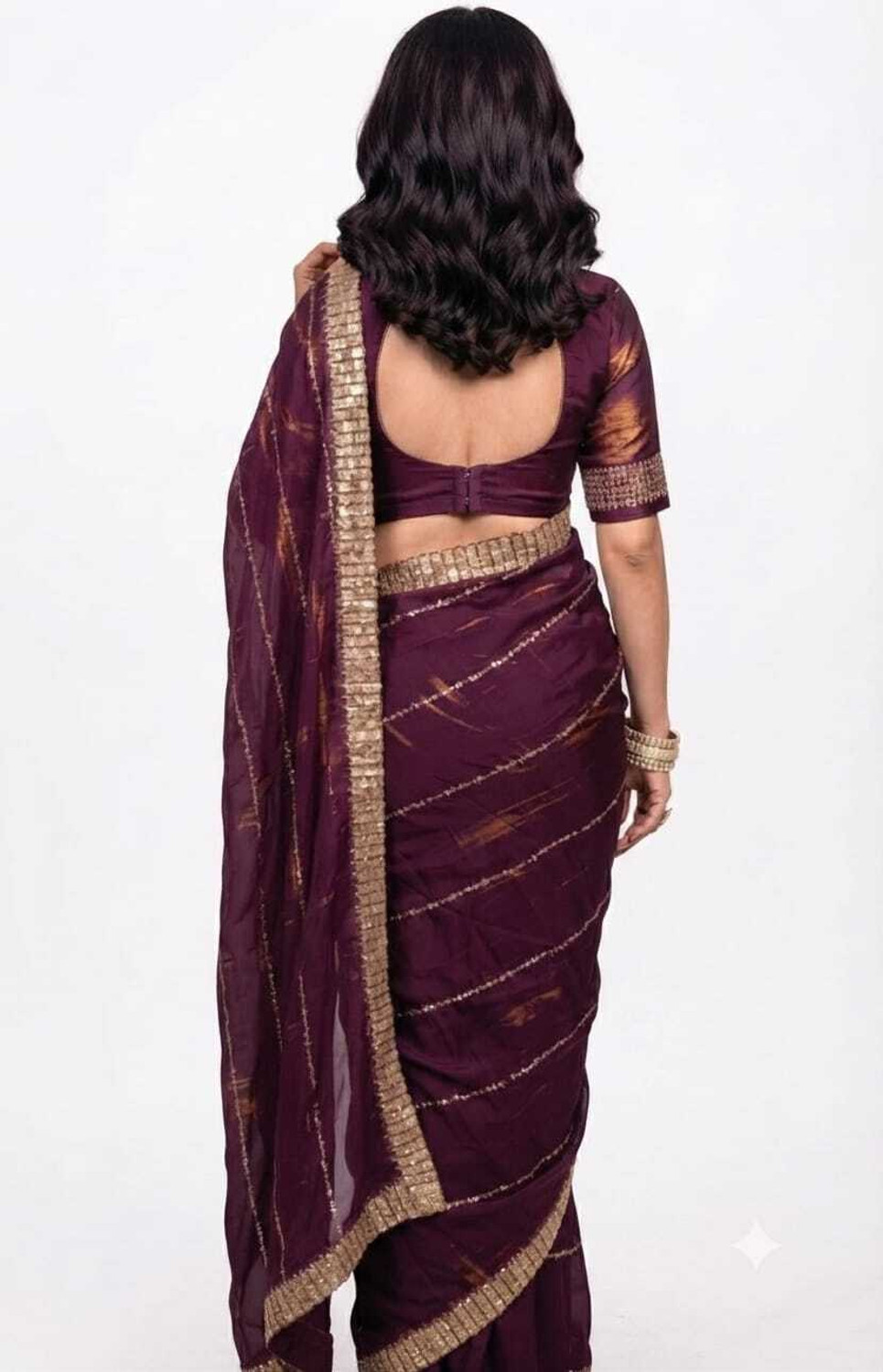 Image of Tent Hub Embellished Bollywood Chiffon Saree