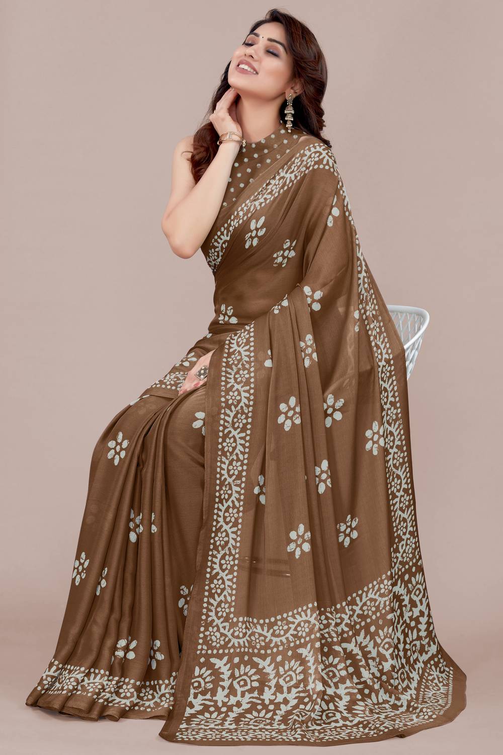 MIRCHI FASHION Printed, Blocked Printed Hand Batik Chiffon, Georg