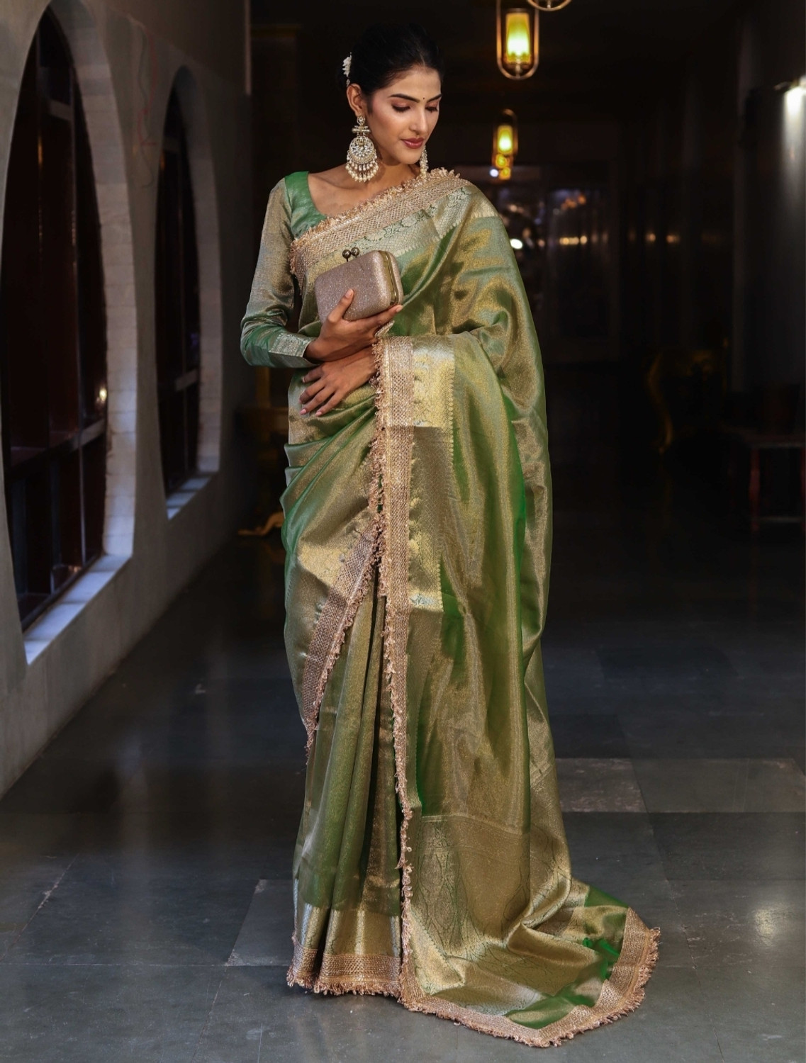 Image of Banaras silk palace Woven Banarasi Tissue Saree