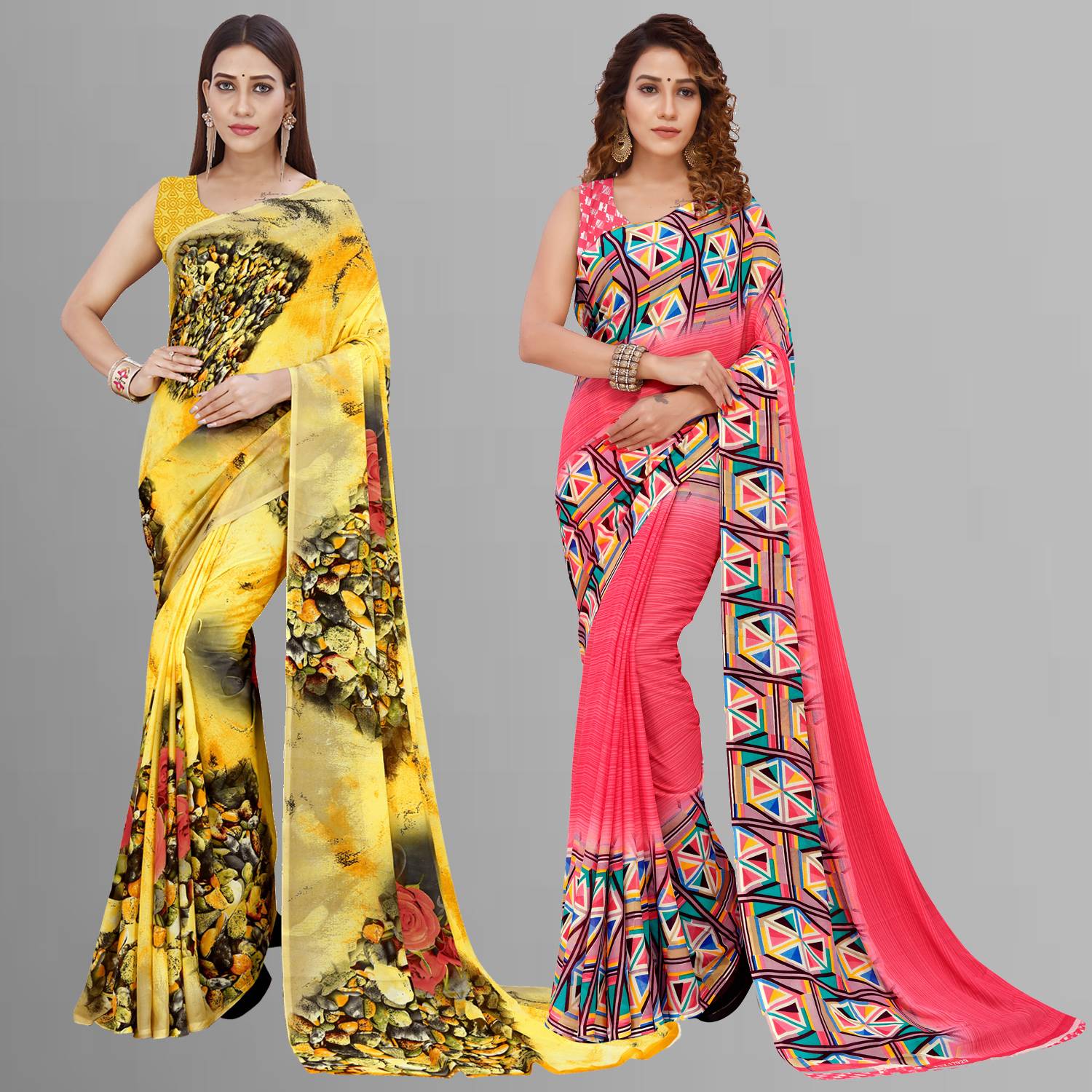 Anand Sarees Ombre, Floral Print Daily Wear Georgette Saree