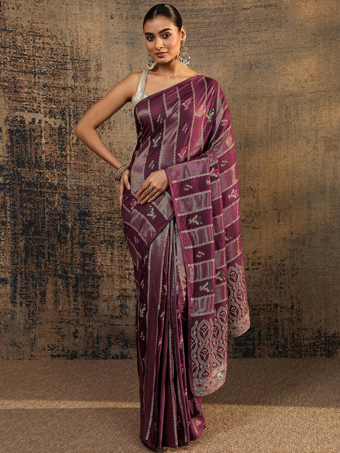 Image of LIBAS Woven Daily Wear Silk Blend Saree