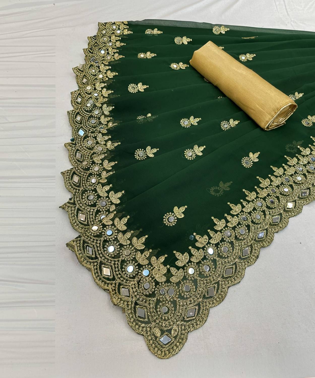 NERTA BOUTIQUE Self Design, Embroidered Bollywood Georgette Saree