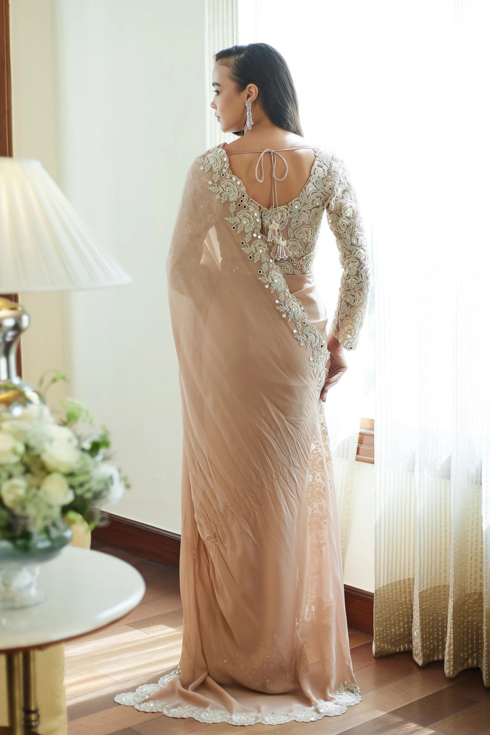 Image of Brahmani Creation Embroidered Bollywood Georgette Saree