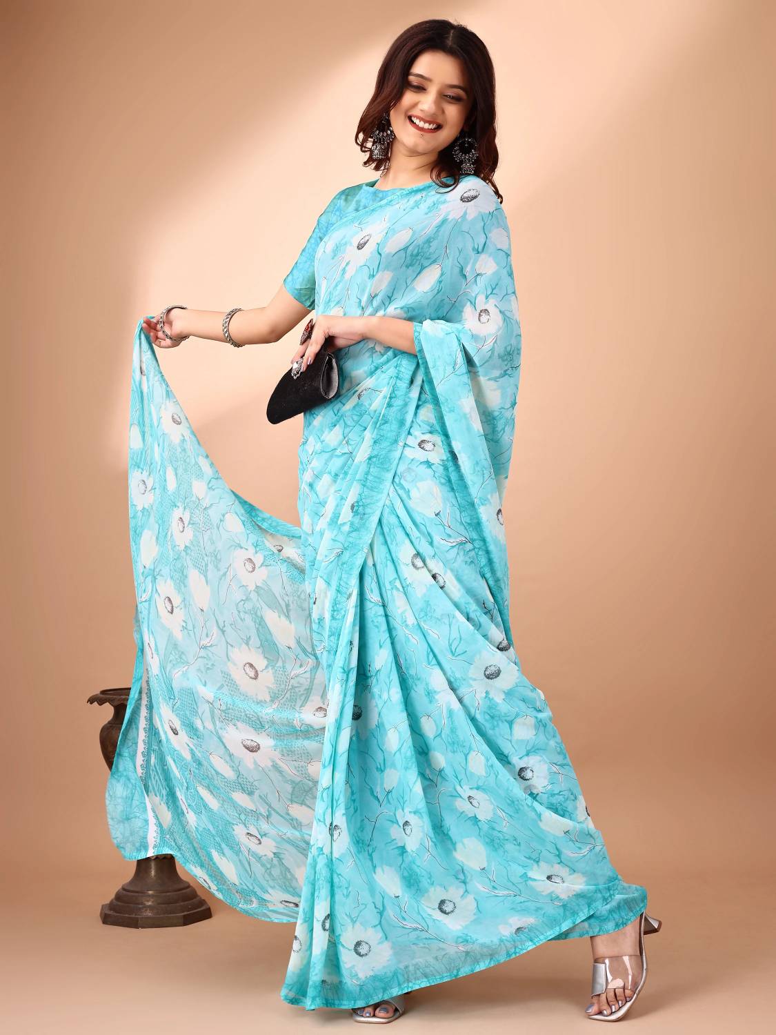 Anmi Printed Bollywood Chiffon Saree