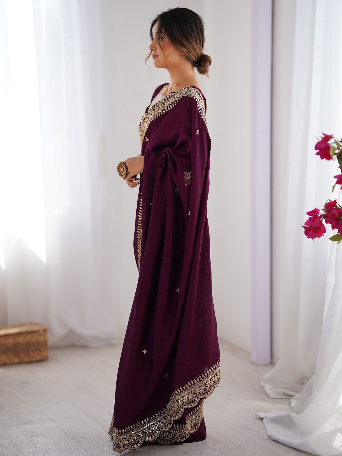 Image of Tasrika Embellished Bollywood Silk Blend Saree