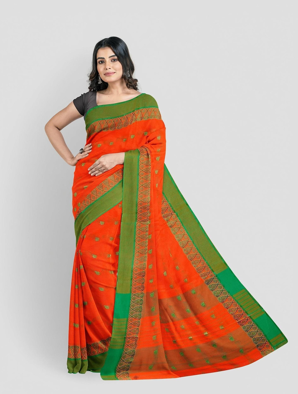 Image of Aishani tant saree ghar Printed Tant Pure Cotton Saree
