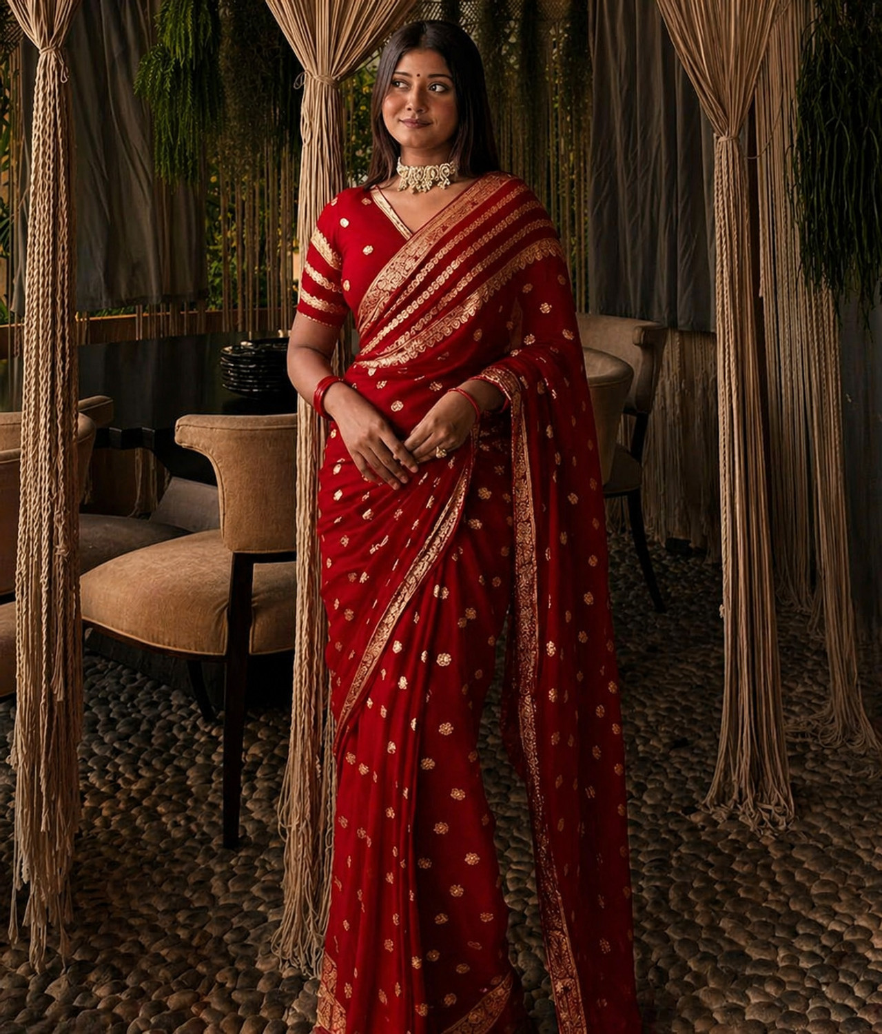 Image of BEAUTY NXX Woven, Striped Bollywood Viscose Rayon Saree