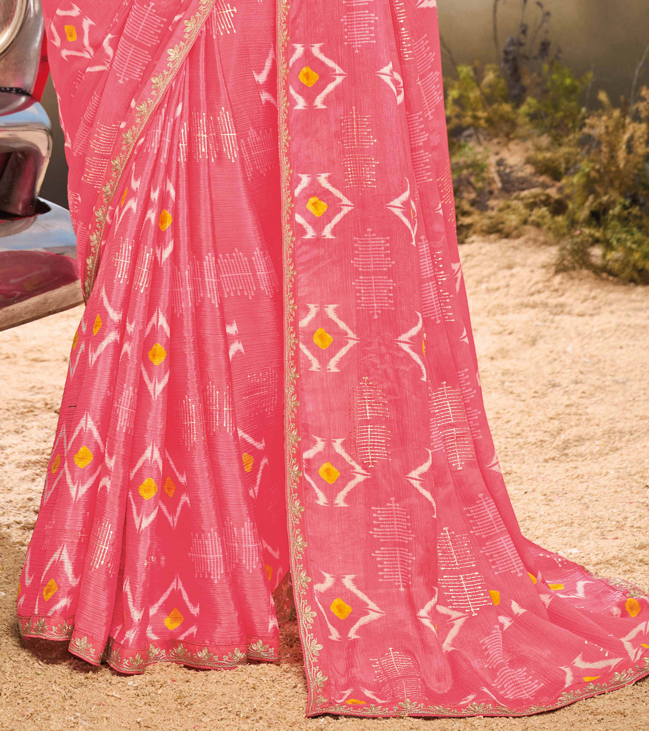 Image of Laxmipati sarees Printed Daily Wear Chiffon Saree