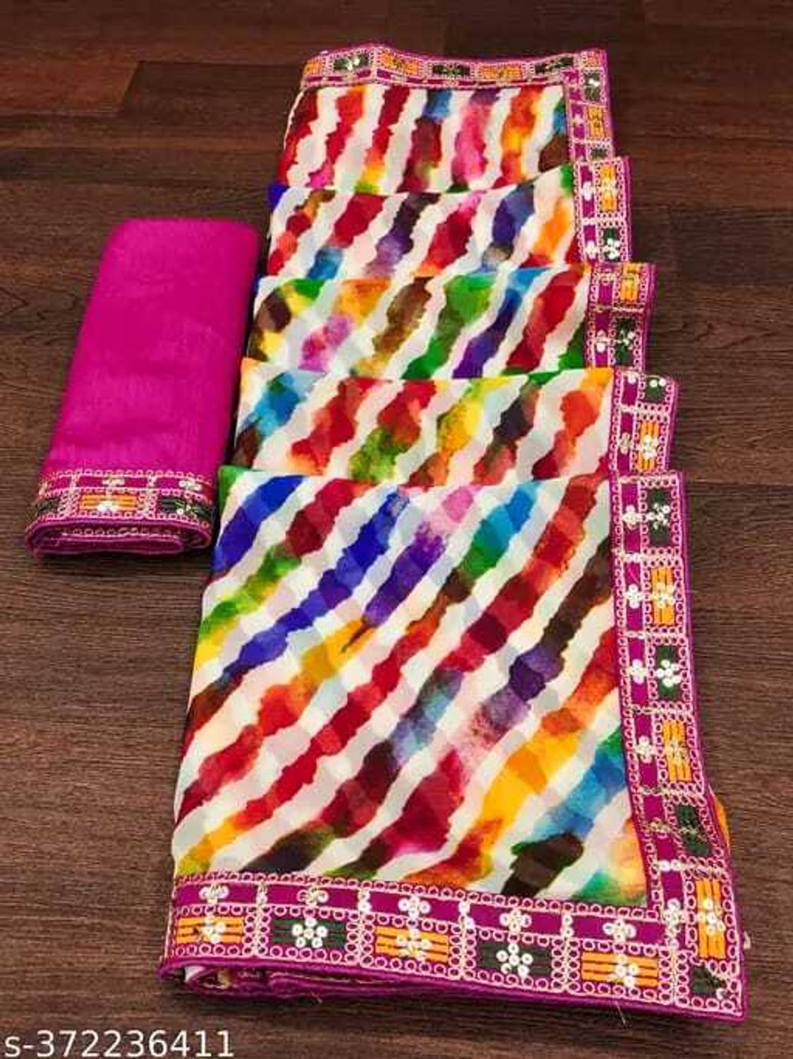 Yashvisaree Printed Leheria Georgette Saree