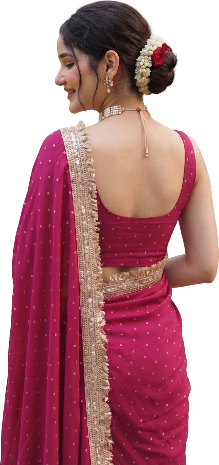 Image of LOROFY Embellished Bollywood Pure Silk Saree