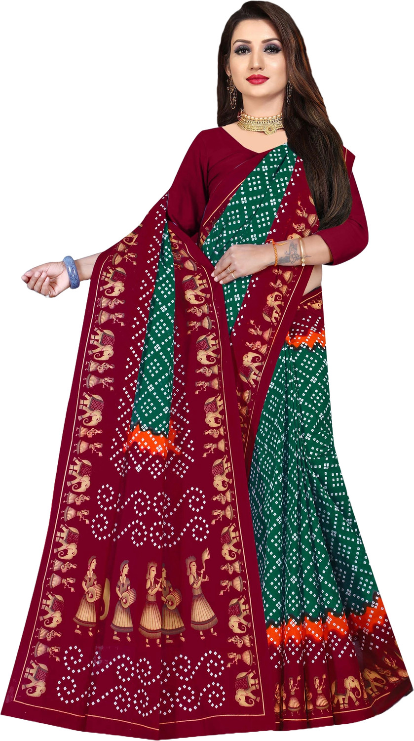 Image of ARTFULTHREADS Printed, Graphic Print Sambalpuri Pure Cotton Saree