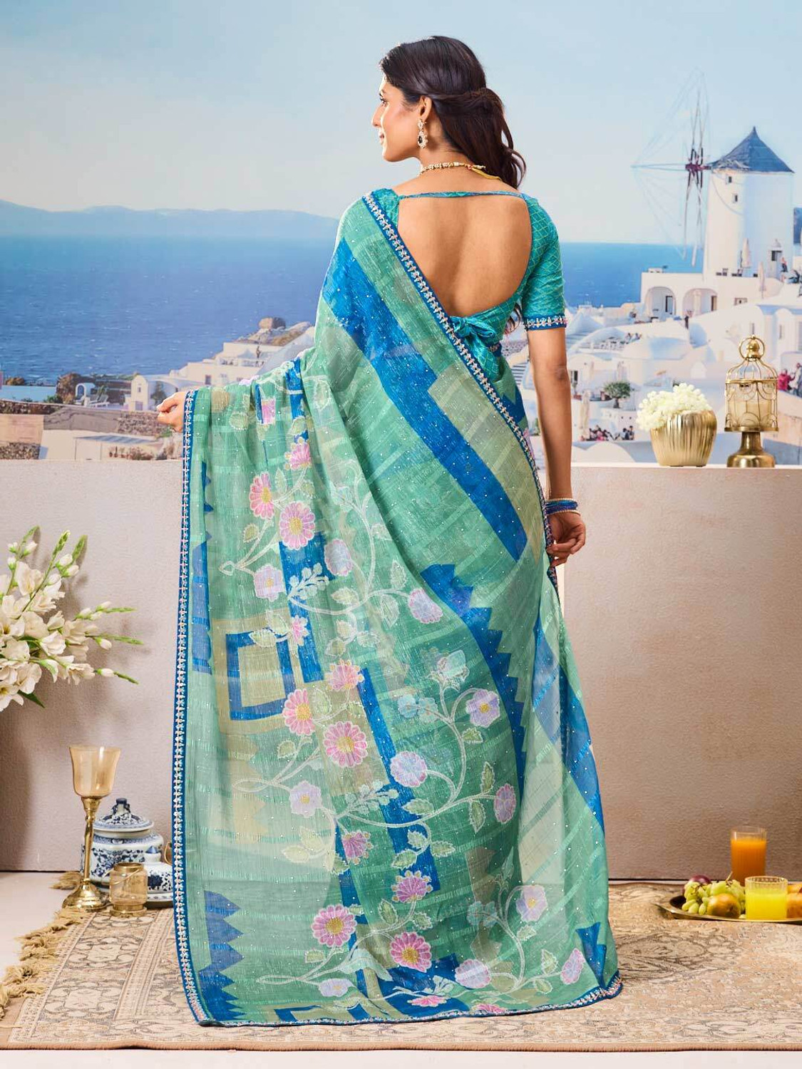 Image of Laxmipati sarees Printed Bollywood Chiffon Saree