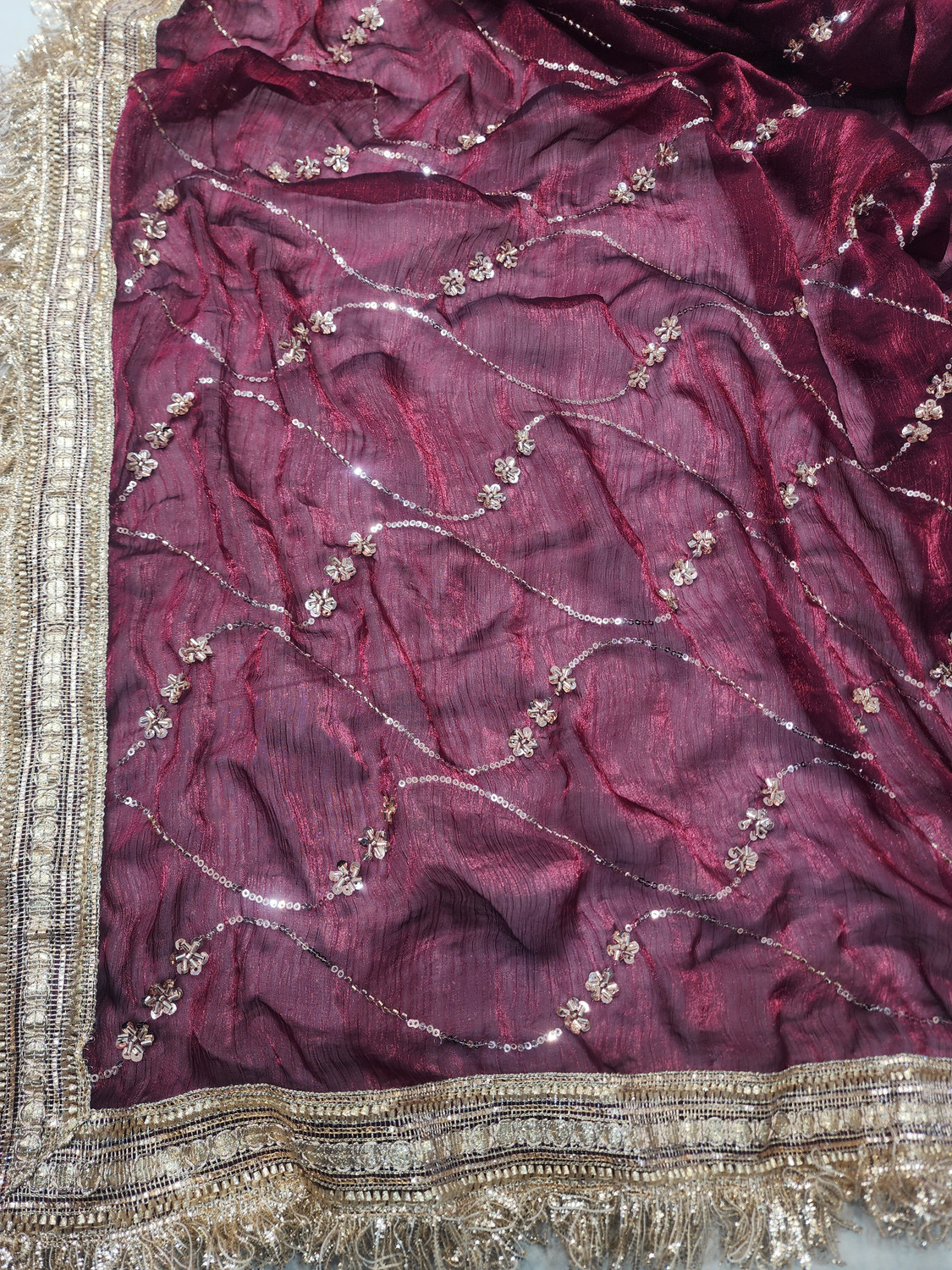 Image of ARTSUTRAA Embroidered Bollywood Pure Silk Saree (Maroon)